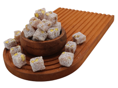 Çifte Kavrulmuş Hindistan Cevizli  Antep Fıstıklı Lokum