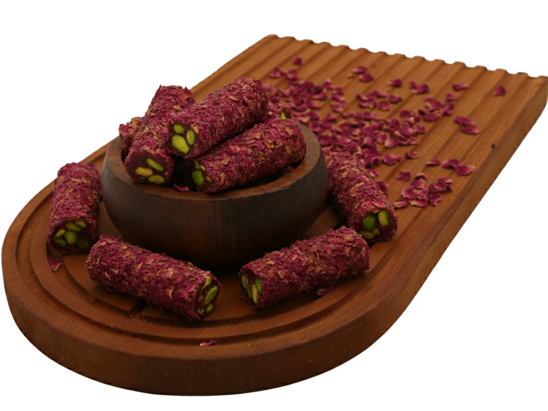 Gül Yaprağı Kaplamalı Antep Fıstıklı Lokum