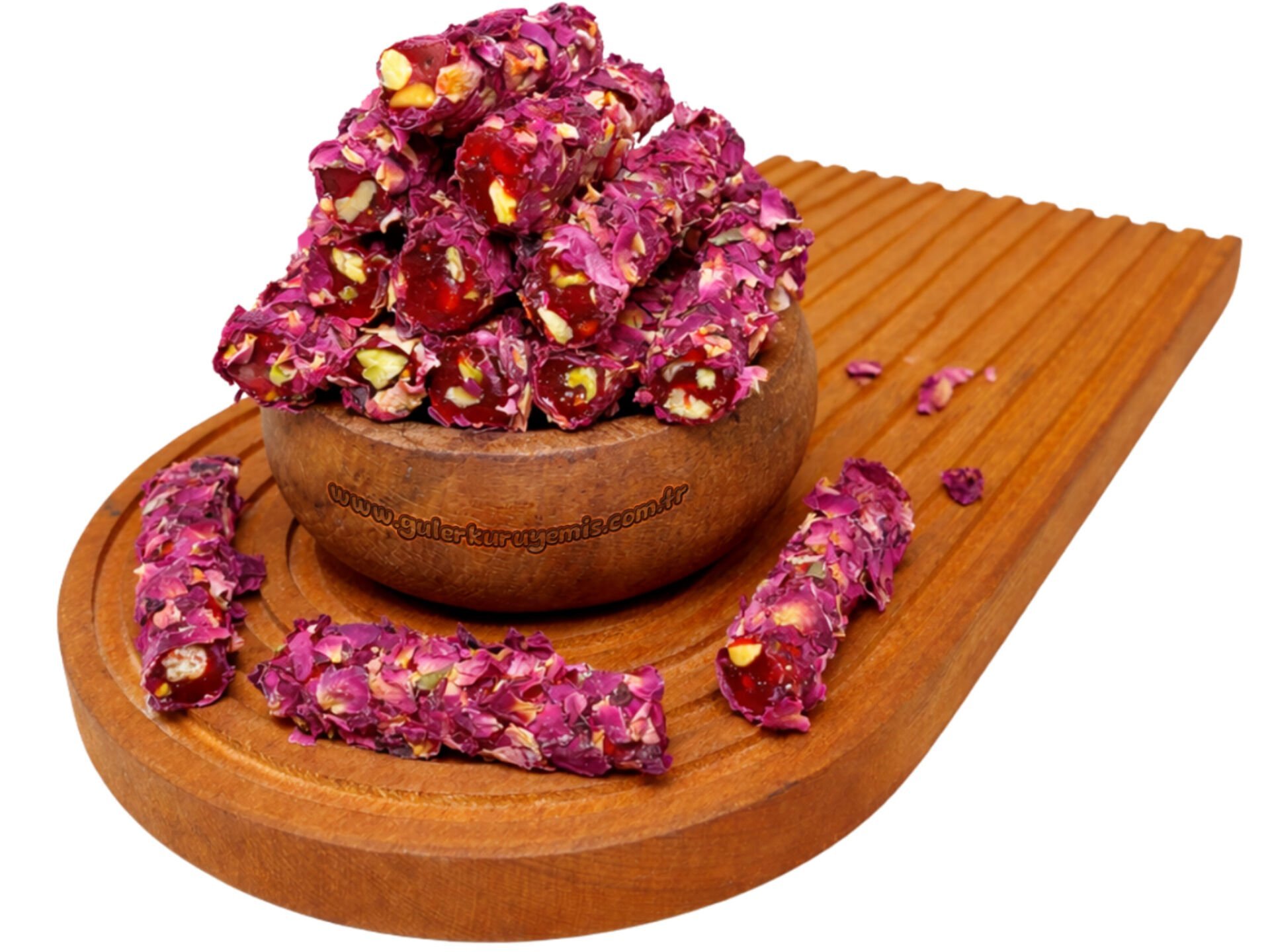 Gül Yaprağı Kaplamalı Antep Fıstıklı Lokum